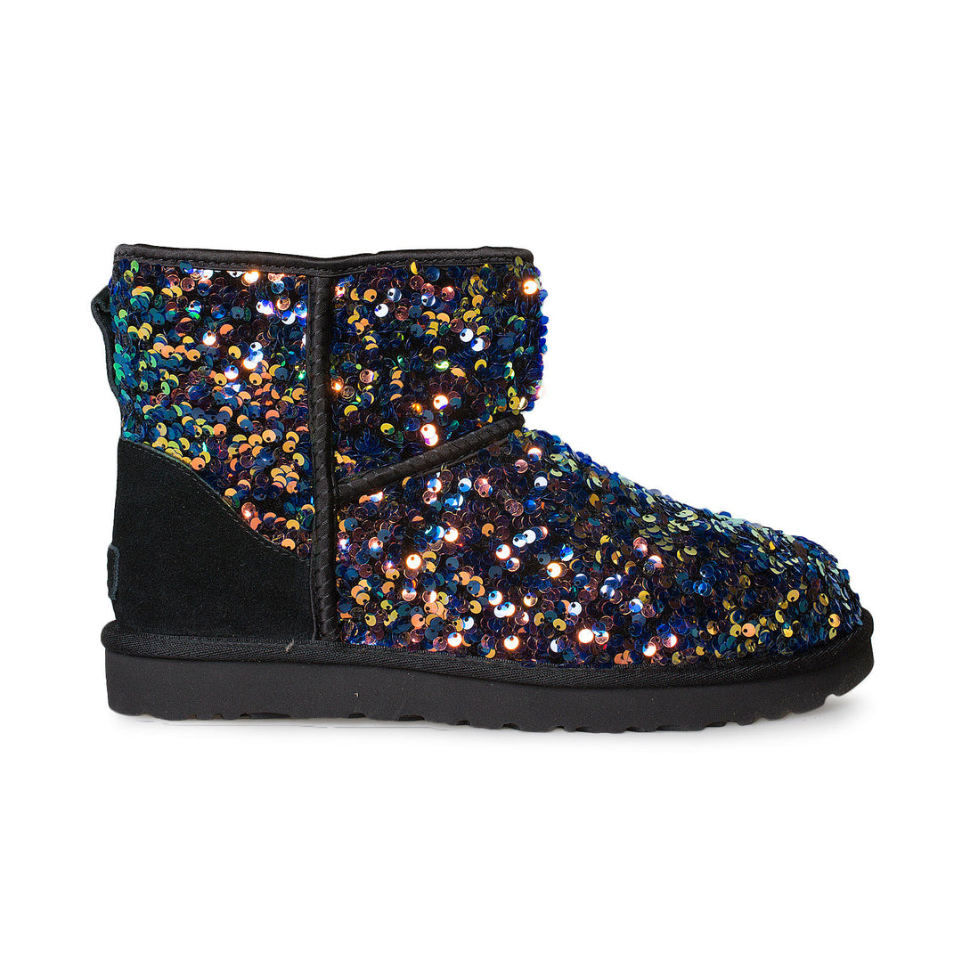 UGG Classic Mini Stellar Sequin Black Boots Women s MyCozyBoots