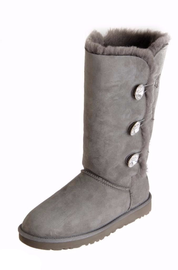 UGG Bailey Button Bling Triplet Charcoal Boots – MyCozyBoots