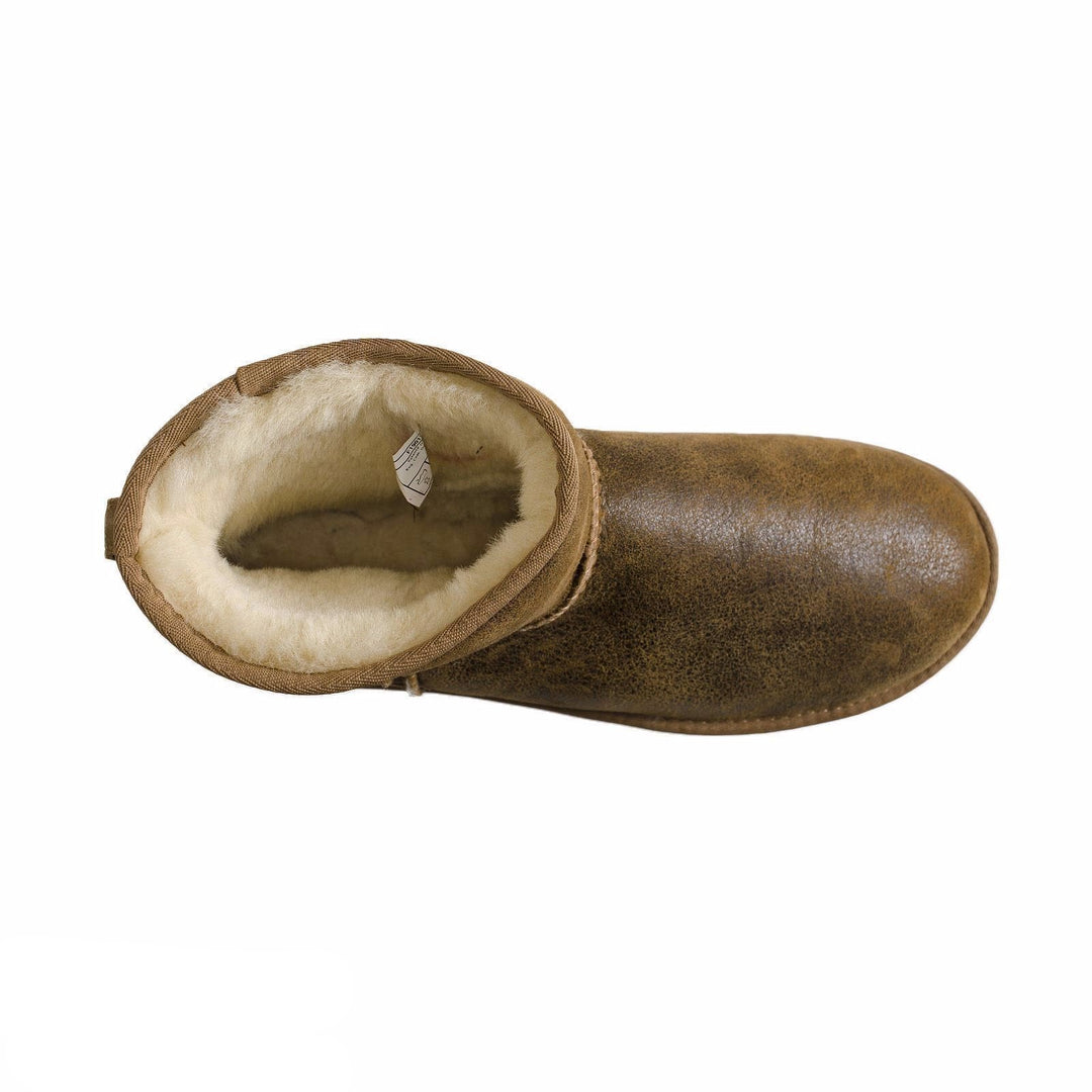 UGG Classic Mini Bomber Leather Chestnut Boots - Men display picture 1