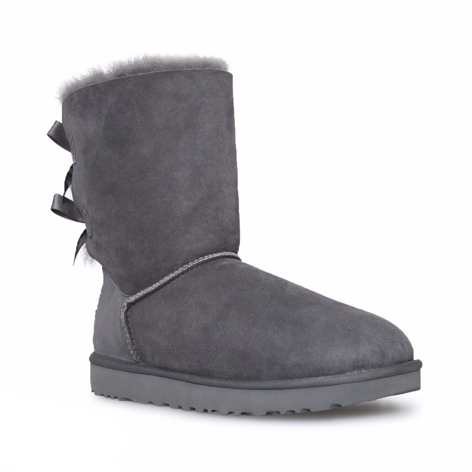 UGG Bailey Bow II Grey Boots - Women's – MyCozyBoots