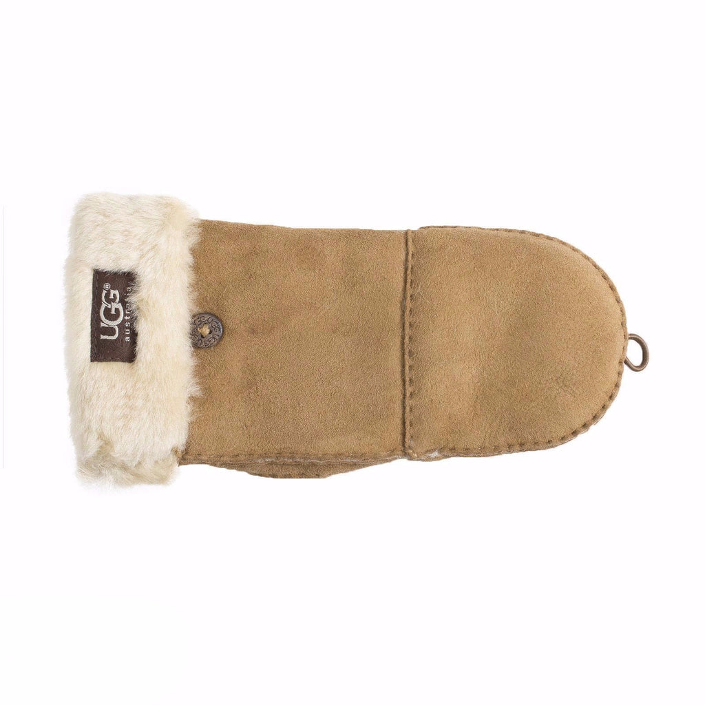 UGG Kids Suede Shearling Mittens in Chestnut size 4-6 popular MSRP $99