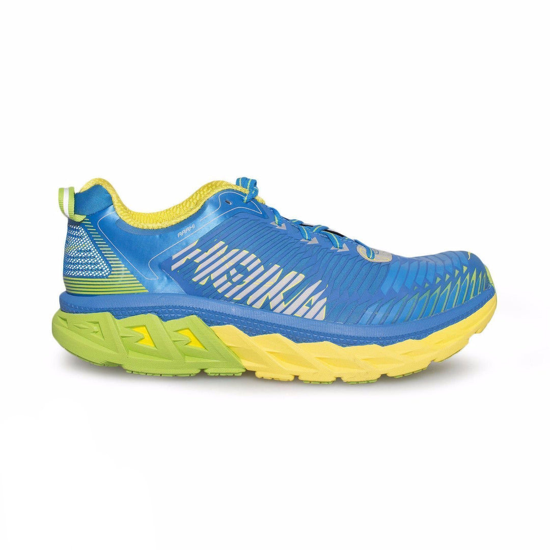Hoka One One Arahi Blue Aster / Blazing Yellow Running Shoes  display picture 2