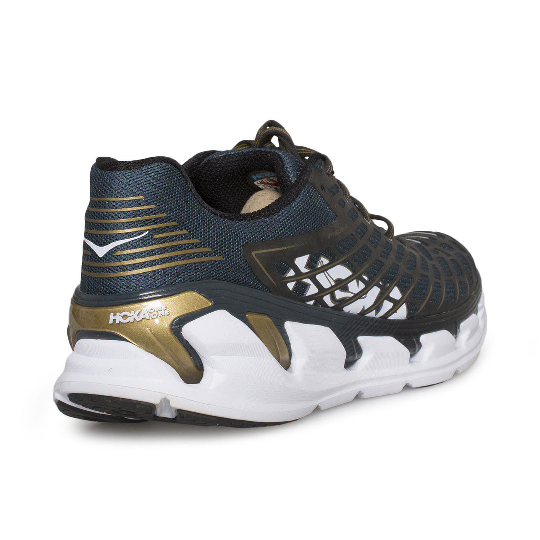Hoka vanquish 3 Athletic Shoes in Black and Gold Hoka One One Vanquish 3 - Mens Midnight Navy/Metallic Gold main image 3