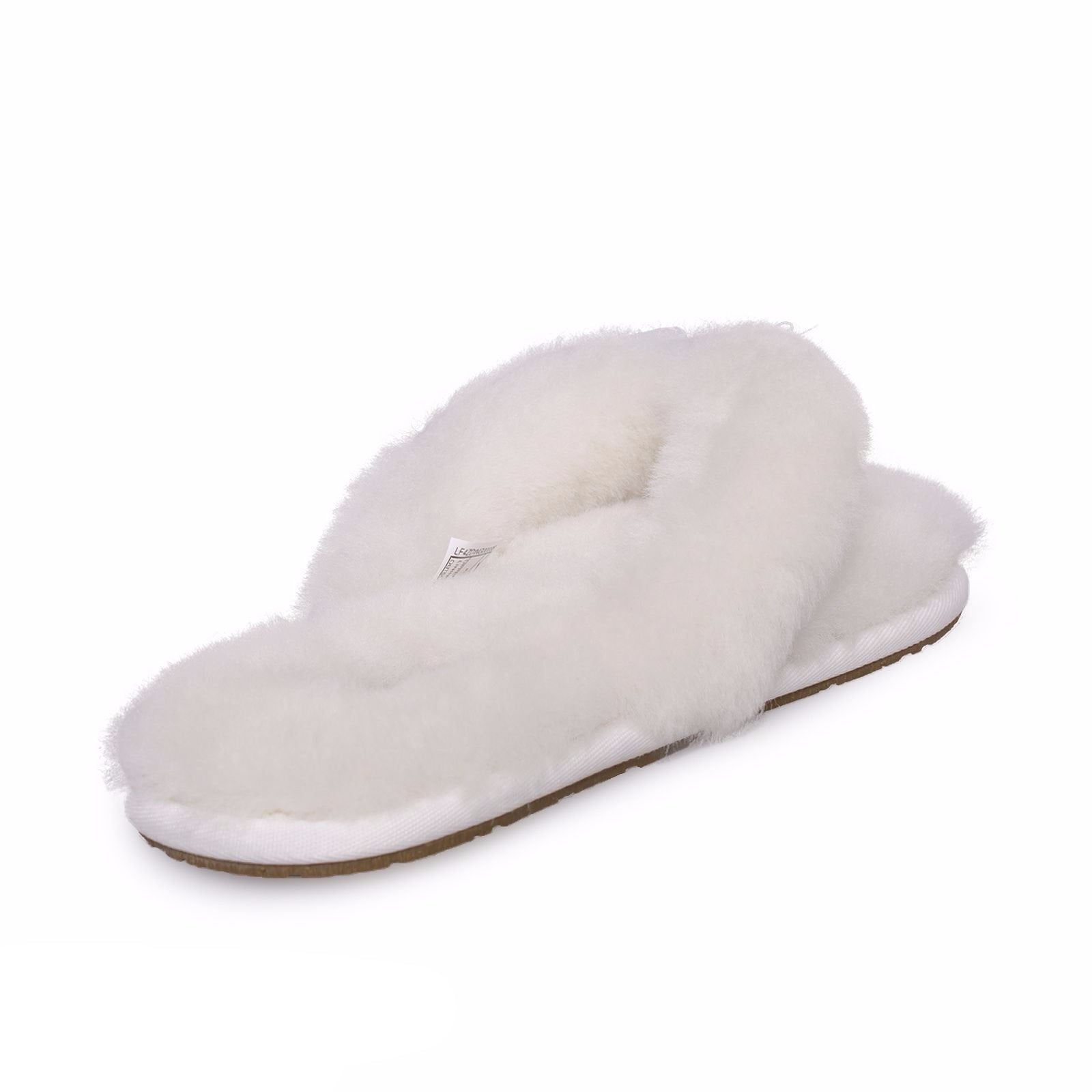 UGG Fluff Flip Flop II White Slippers â MyCozyBoots