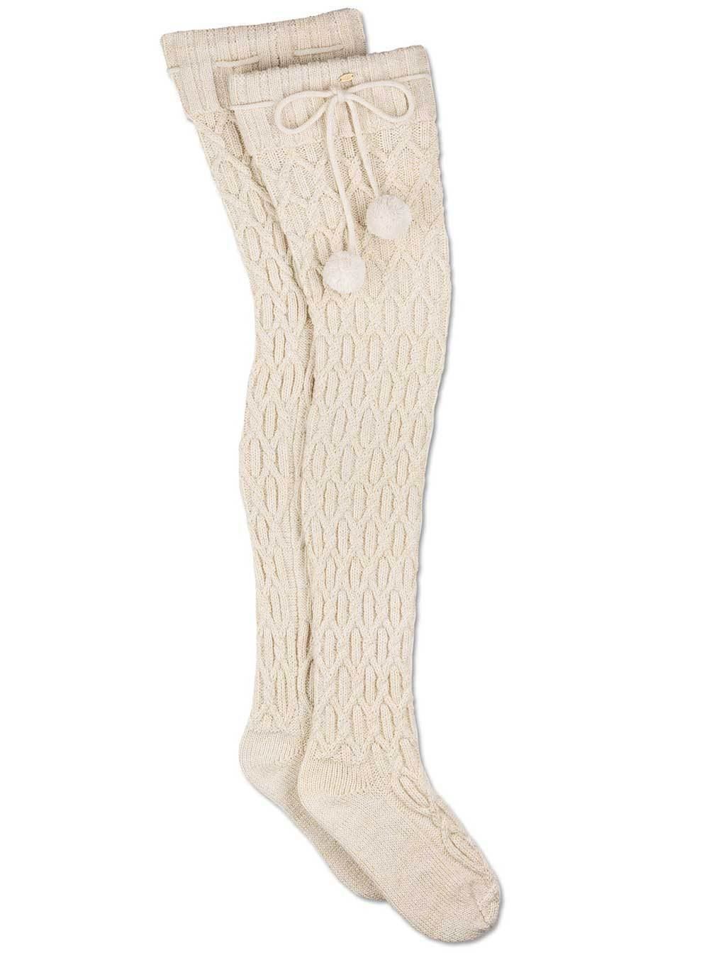 UGG Sparkle Cable Knit Cream with Gold Socks – MyCozyBoots