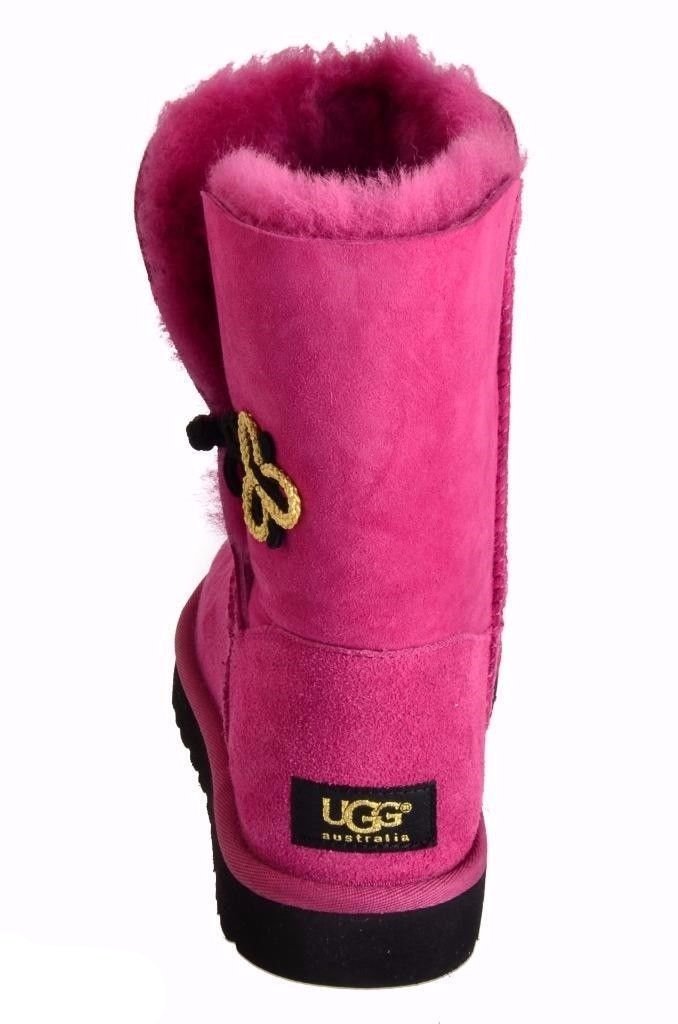 UGG BAILEY GOLD MARIKO RED VIOLET SUEDE SHEEPSKIN BOOTS MyCozyBoots