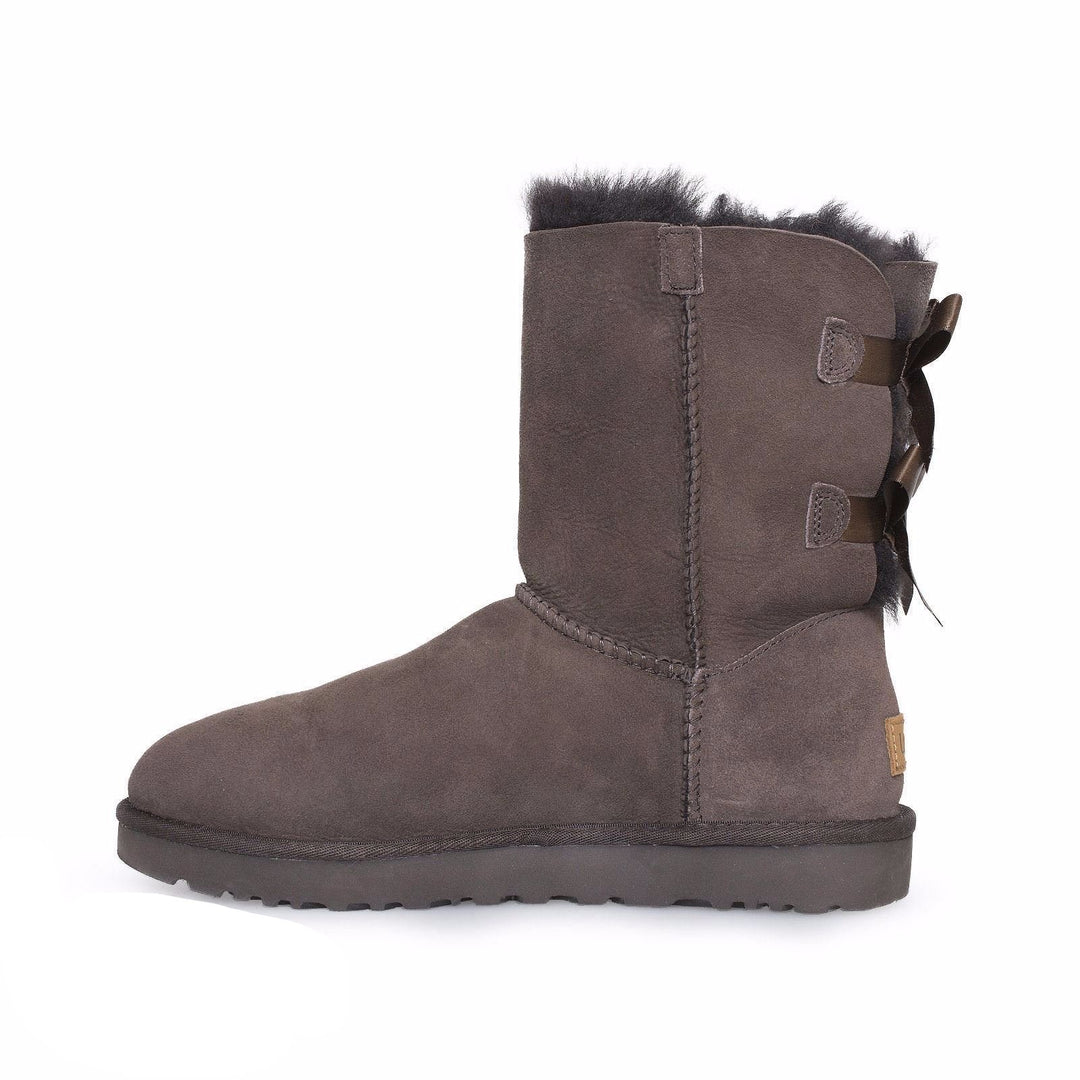UGG Chocolate Leather Boots with Fur Trim.Warm,comfortable,exelent Condition. UGG Kids Boots Leather Shearling Lace Up BUTTE II CWR Girl  main image 2